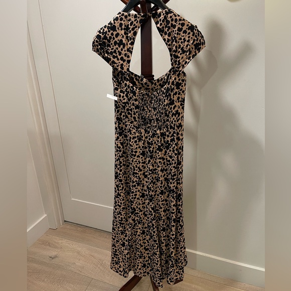 Reformation Elton Abstract Animal Print Cutout Midi Dress Size 2 - Picture 10 of 12